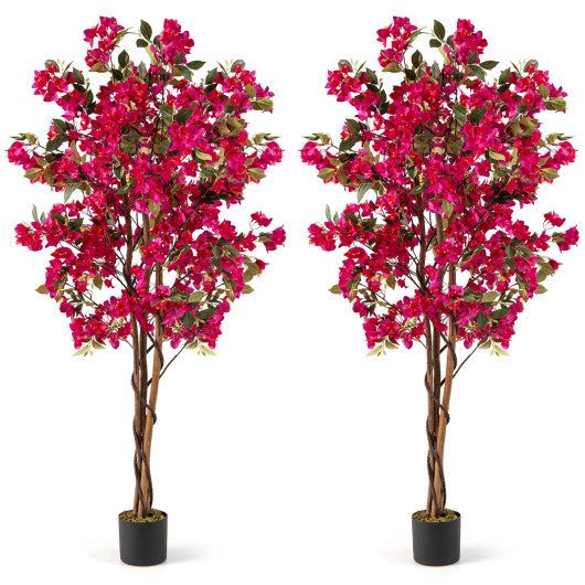 6 Feet Artificial Bougainvillea Tree with 910 Flowers-2 Pieces