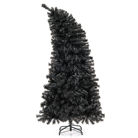 6/7 FT Artificial Christmas Tree with Bendable Top Section and Warm Light-6 FT