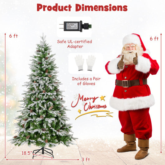 6/7.5/9 FT Pre-Lit Artificial Christmas Tree with 765/1135/1871 Tips and 280/470/690 Warm-White LED Lights-S