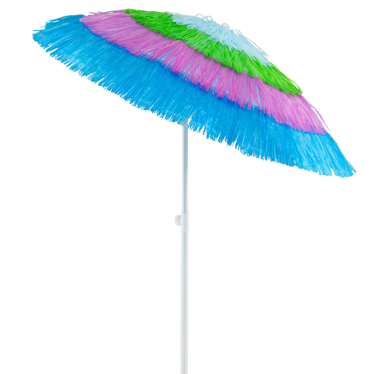 6 FT Tiki Thatched Patio Beach Umbrella with Push Button Tilt Carrying Bag-Colorful