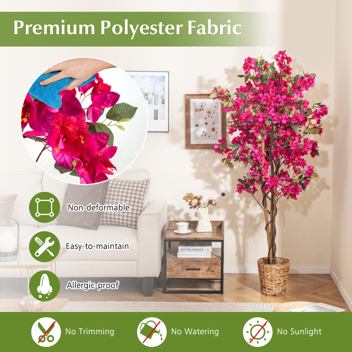 6 Feet Artificial Bougainvillea Tree with 910 Flowers-2 Pieces