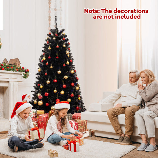 6/7/8 Feet Artificial Christmas Tree with 6 Lighting Modes and Spooky Sounds-6 ft