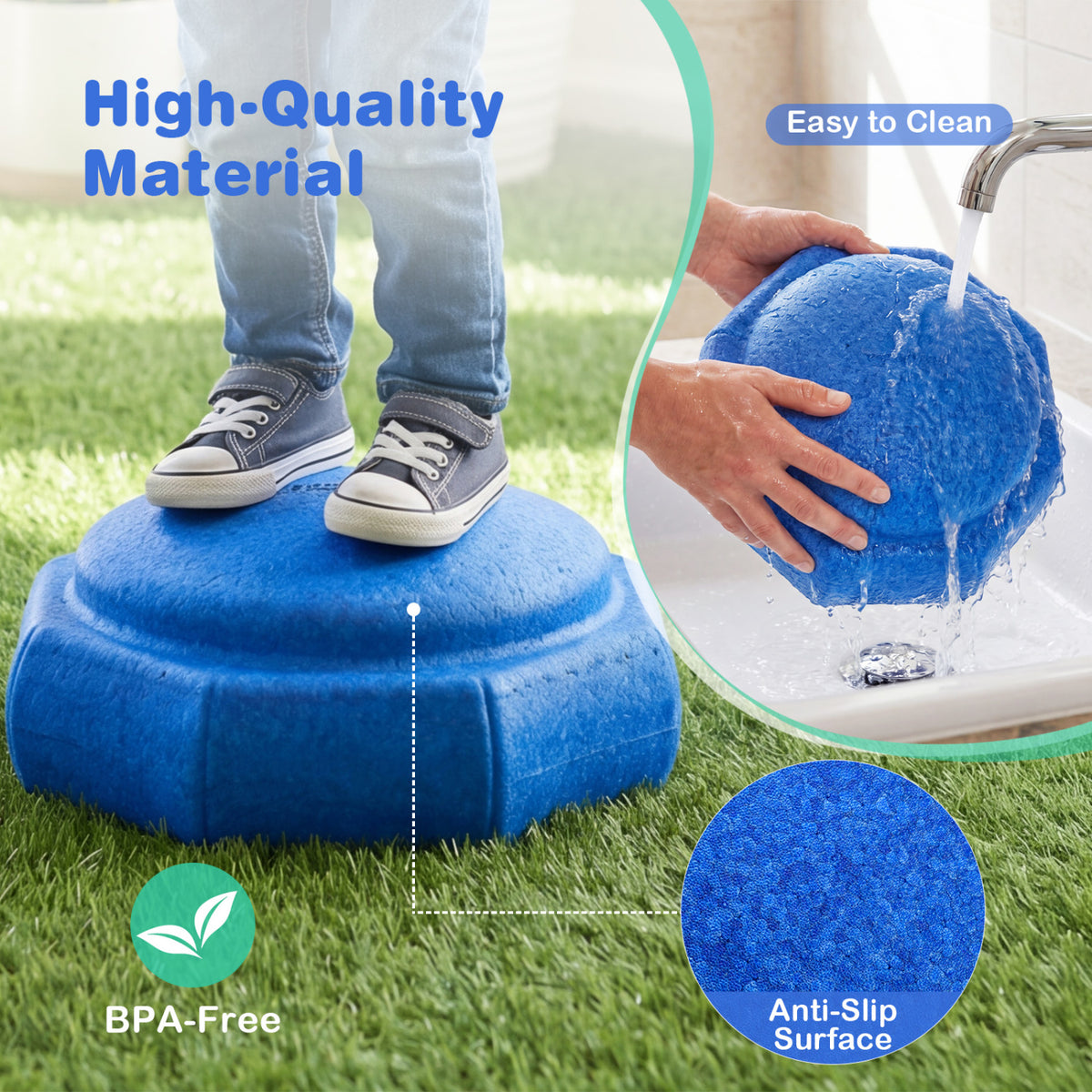 6-Piece Stepping Stones for Kids for Sensory Play and Coordination