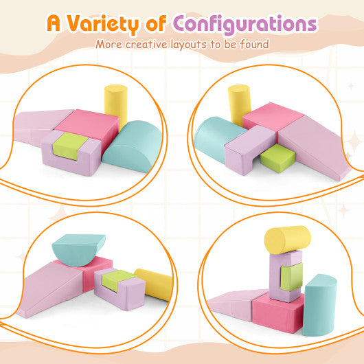 6 Pieces Foam Climbing Blocks Indoor Climb and Crawl Activity Playset with Rectangles-Multicolor