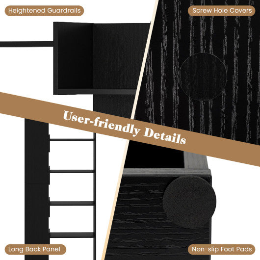 Set of 2 Dining Room Chairs with Rubber Wood Frame PU Leather Seat-Walnut