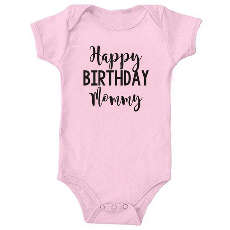 Happy Birthday Daddy Newborn Kids Baby Boys Girls Infant Long Sleeve Jumpsuit ROmper In Modern Designs With Party Print