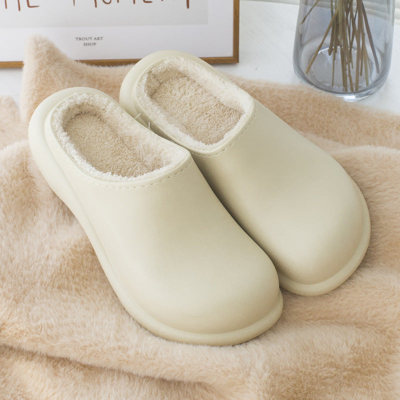 New Winter Women Slipper Soft Bottom Plush Home Shoes Slippers Indoor Waterproof Non-Slip Memory Foam Comfy Fluffy Fur Memory Foam Boots House Shoes Thick Sole 6cm