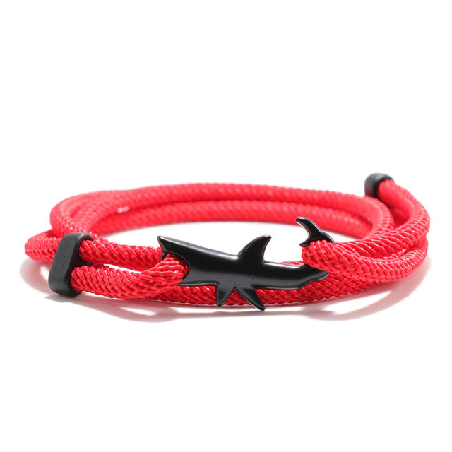 Nylon Rope Chain Luxury Bracelets For Women And Men Ocean Shark Charm Bracelet Popular Jewelry Anchor Bracelet Style