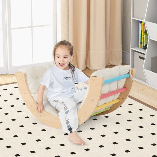 6 in 1 Kids Climbing Arch Playset wIth Removable Cushion and Stoppers-Multicolor