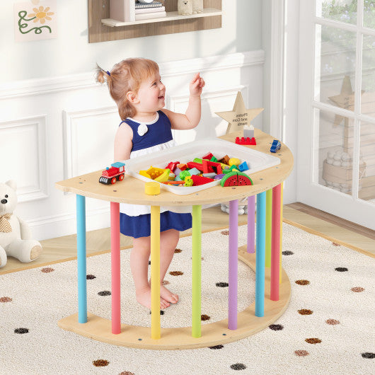 6 in 1 Kids Climbing Arch Playset wIth Removable Cushion and Stoppers-Multicolor