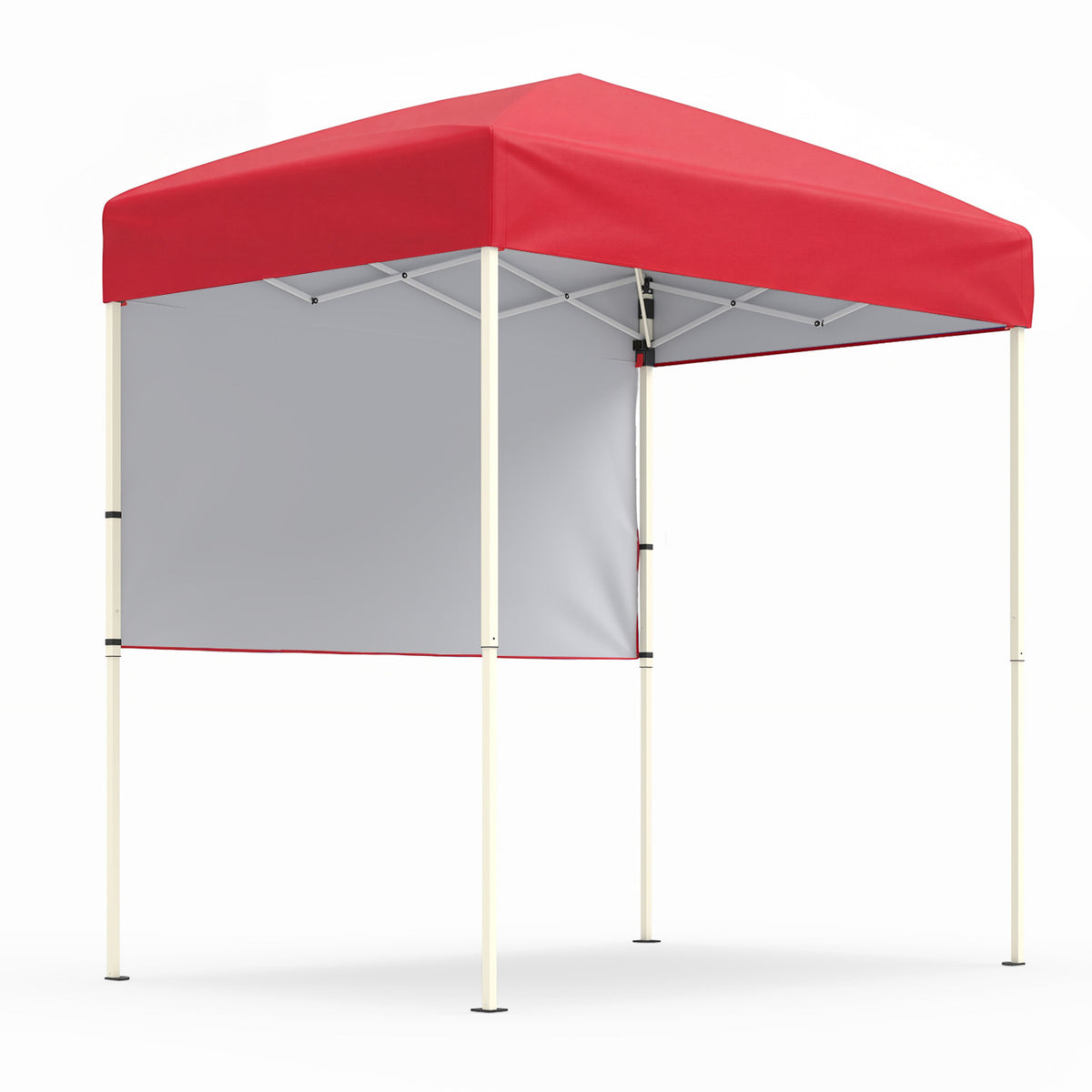6 x 4 FT Pop-Up Canopy Tent with 1 Half Sidewall Easy Setup Folding Outdoor Sun Shelter-Red