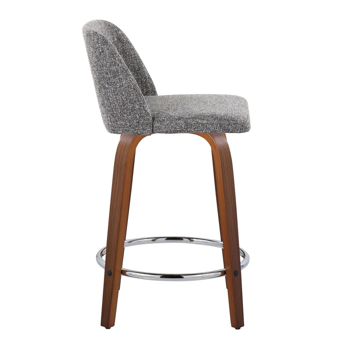 Toriano - Mid Century Modern Fixed Height Counter Stool With Swivel With Round Footrest (Set of 2) by Couch.com