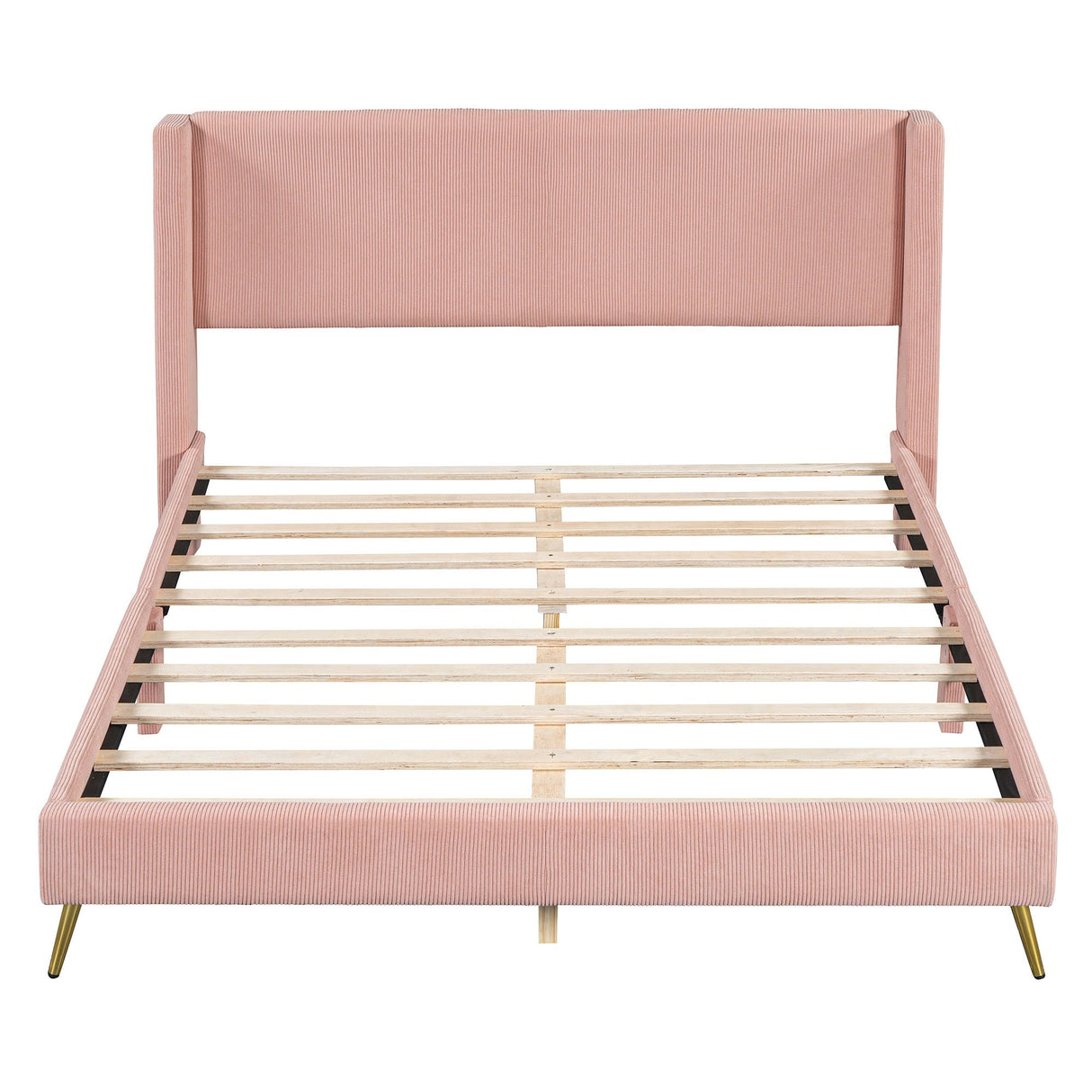 Platform Contemporary Bed With Legs And Upholstered Headboard by Couch.com