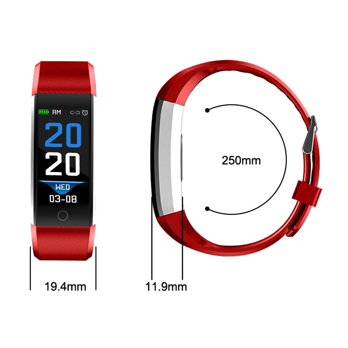 0.96\'\' Fitness Tracker Activity Tracker w/Heart Rate IP67 Waterproof Smart Band Blood Oxygen Sleep Monitor Pedometer Sedentary Reminder Call Message by DirectDeals