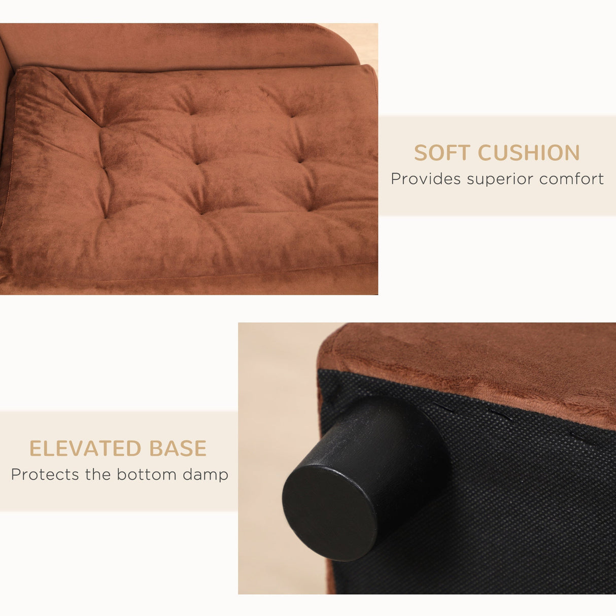 PawHut Luxury Fancy Dog Bed for Small Dogs with Hidden Storage