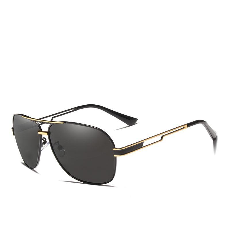 Luxury NEW Model Business Men Square Polarized Sunglasses Male Eyewear Aviation Alloy Frame With UV400 Protection and High Quality Metal Frame