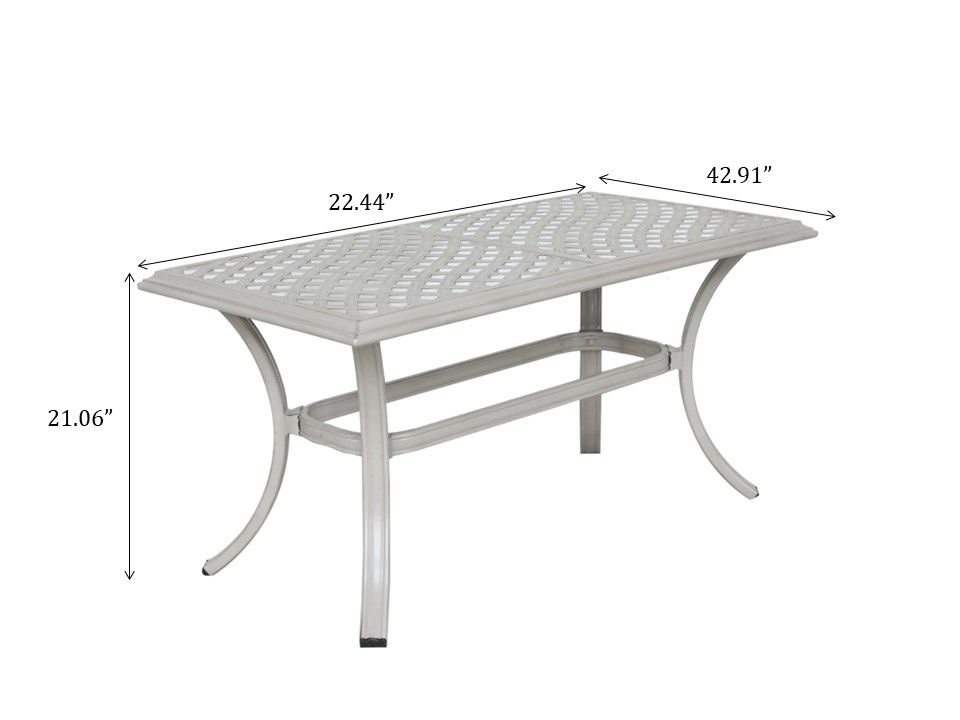 22X42" Patio Standard Coffee Table - Ashen Wheat by Couch.com