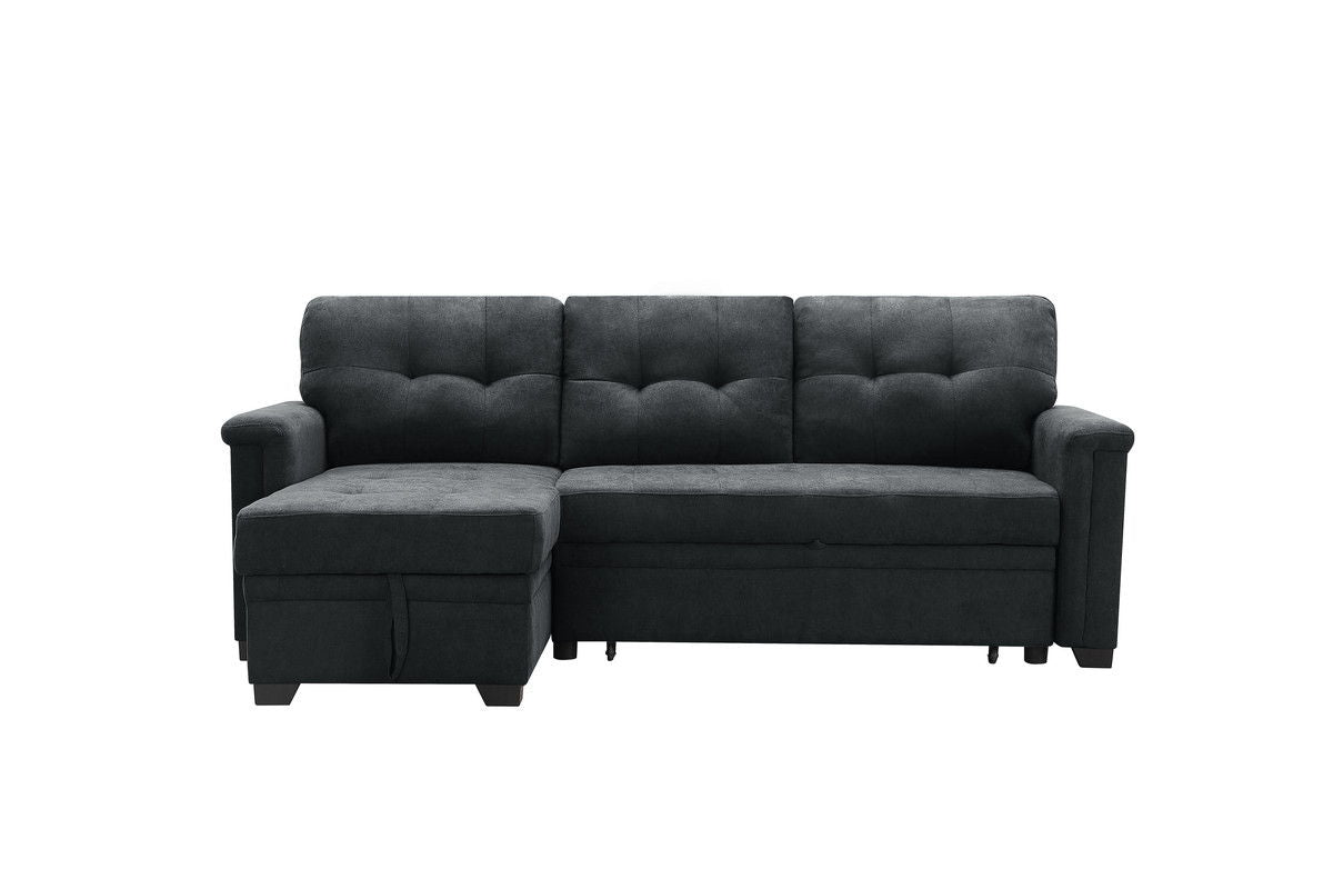 Ashlyn - Sleeper Sectional Sofa Chaise With USB Charger And Tablet Pocket - Dark Gray by Couch.com
