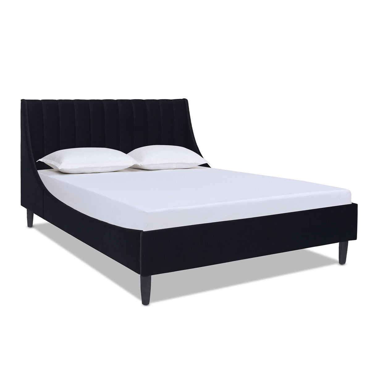 Aspen - Vertical Tufted Modern Headboard Platform Bed Set by Couch.com