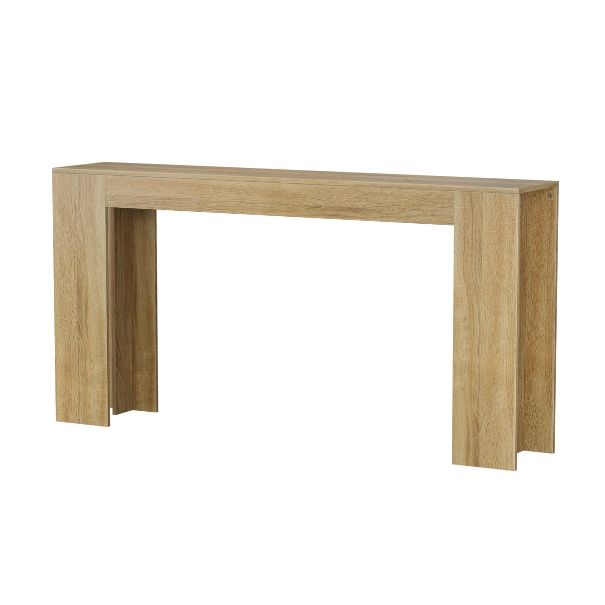 Farmhouse Style Oak-Colored Extra-Long Console Table