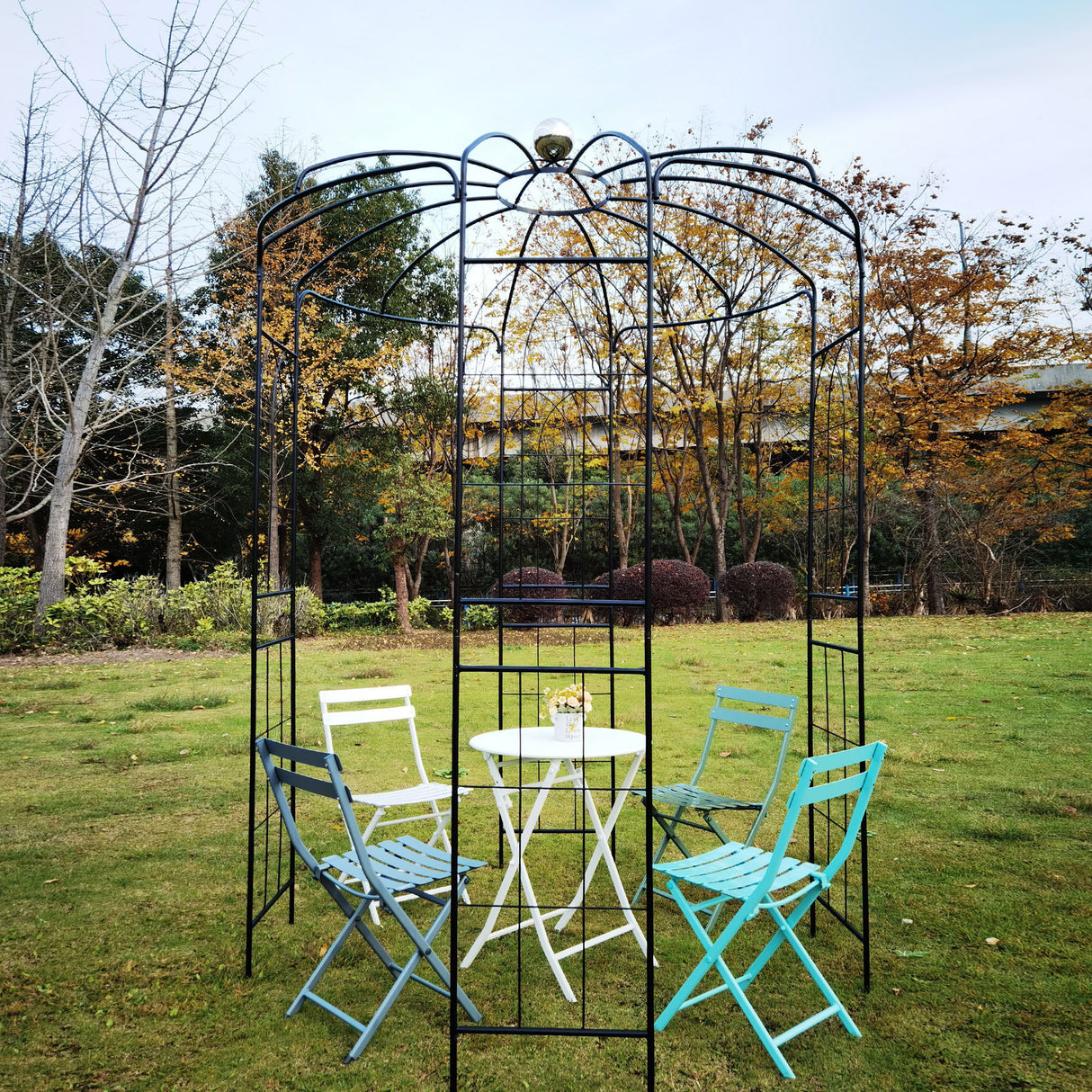 Metal Garden Arch Iron Garden Arbors Gazebo Dia High Birdcage Shape Pergola Pavilion For Wedding Ceremony by Couch.com
