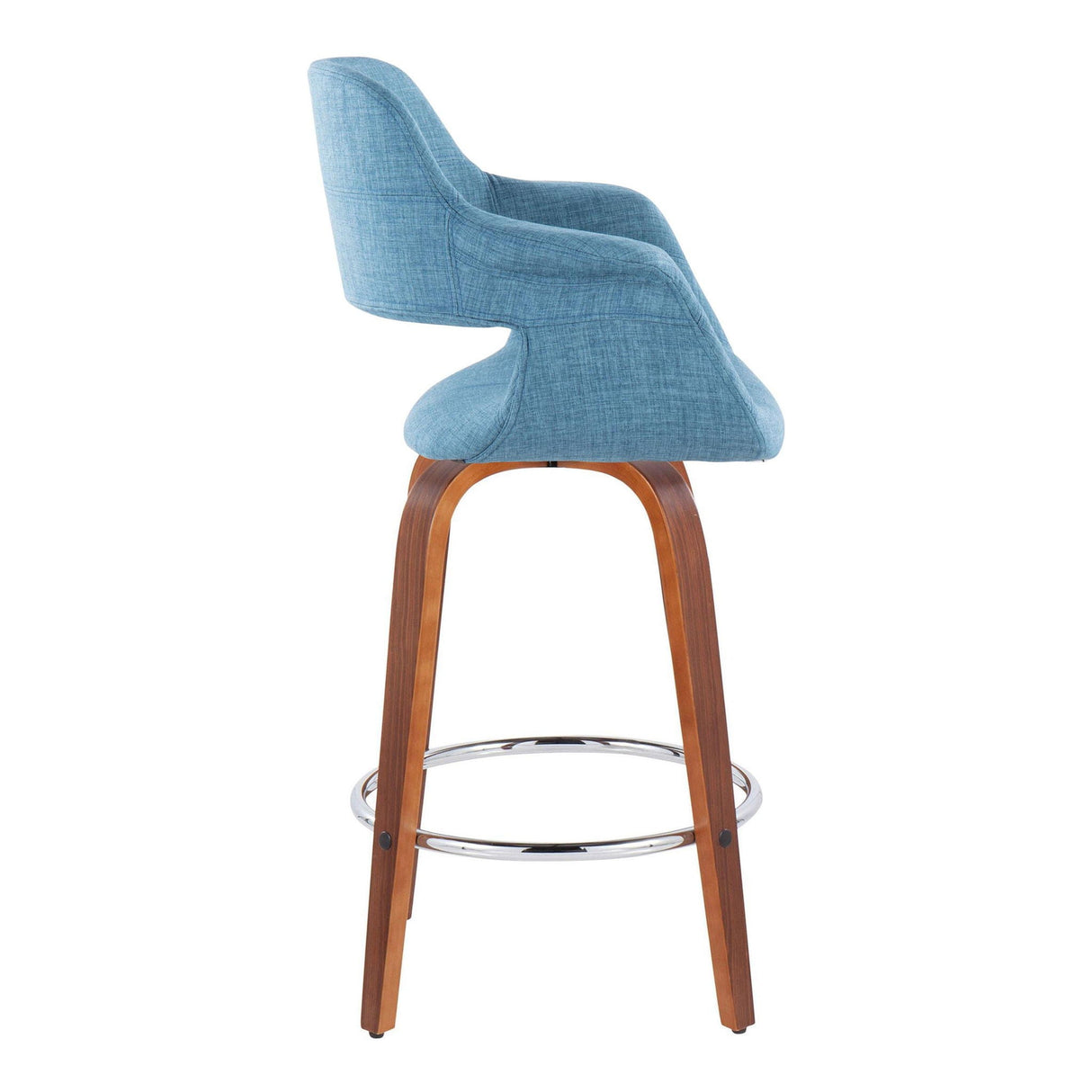 Vintage Flair - Mid-Century Modern Fixed Height Counter Stool With Swivel With Round Footrest (Set of 2) by Couch.com