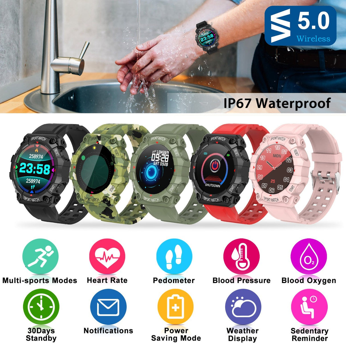 1.3in Wireless Fitness Tracker by DirectDeals