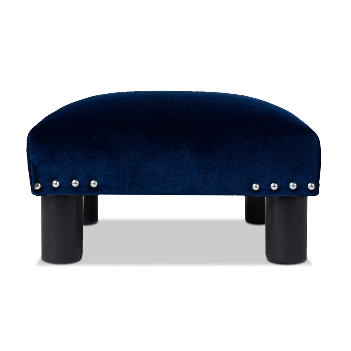 Jules - Square Accent Footstool Ottoman - Navy Blue by Couch.com