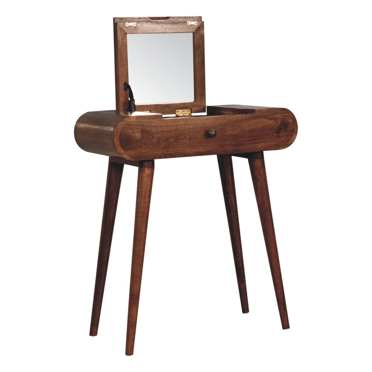 Mini Dressing Table With Foldable Mirror - Caramel by Couch.com