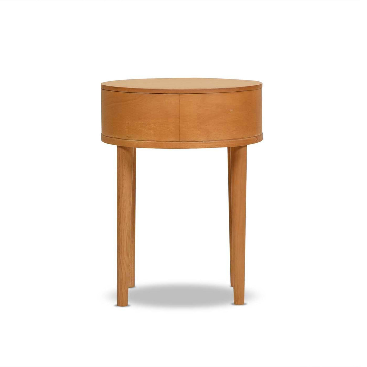 Cabana - Round Cane Storage Side Table - Natural Brown Oak by Couch.com