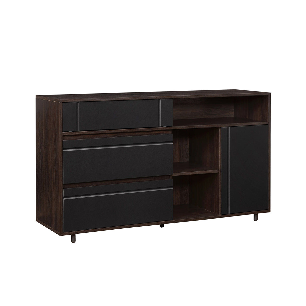 Contemporary Detailed Door Sideboard With Open Storage by Couch.com