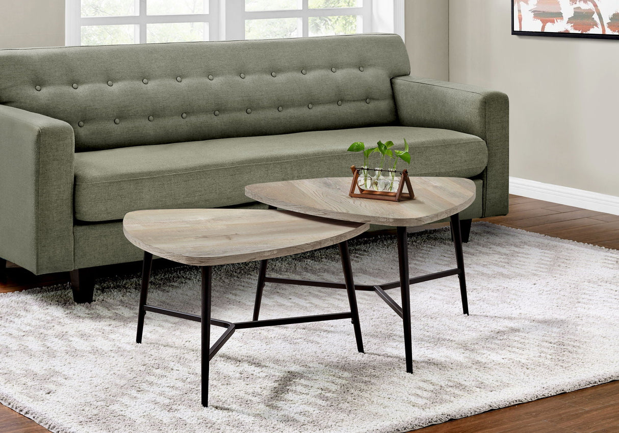 Table Set, Coffee, End, Side, Accent, Living Room / Beige Laminate, Contemporary, Modern (Set of 2) - Taupe by Couch.com