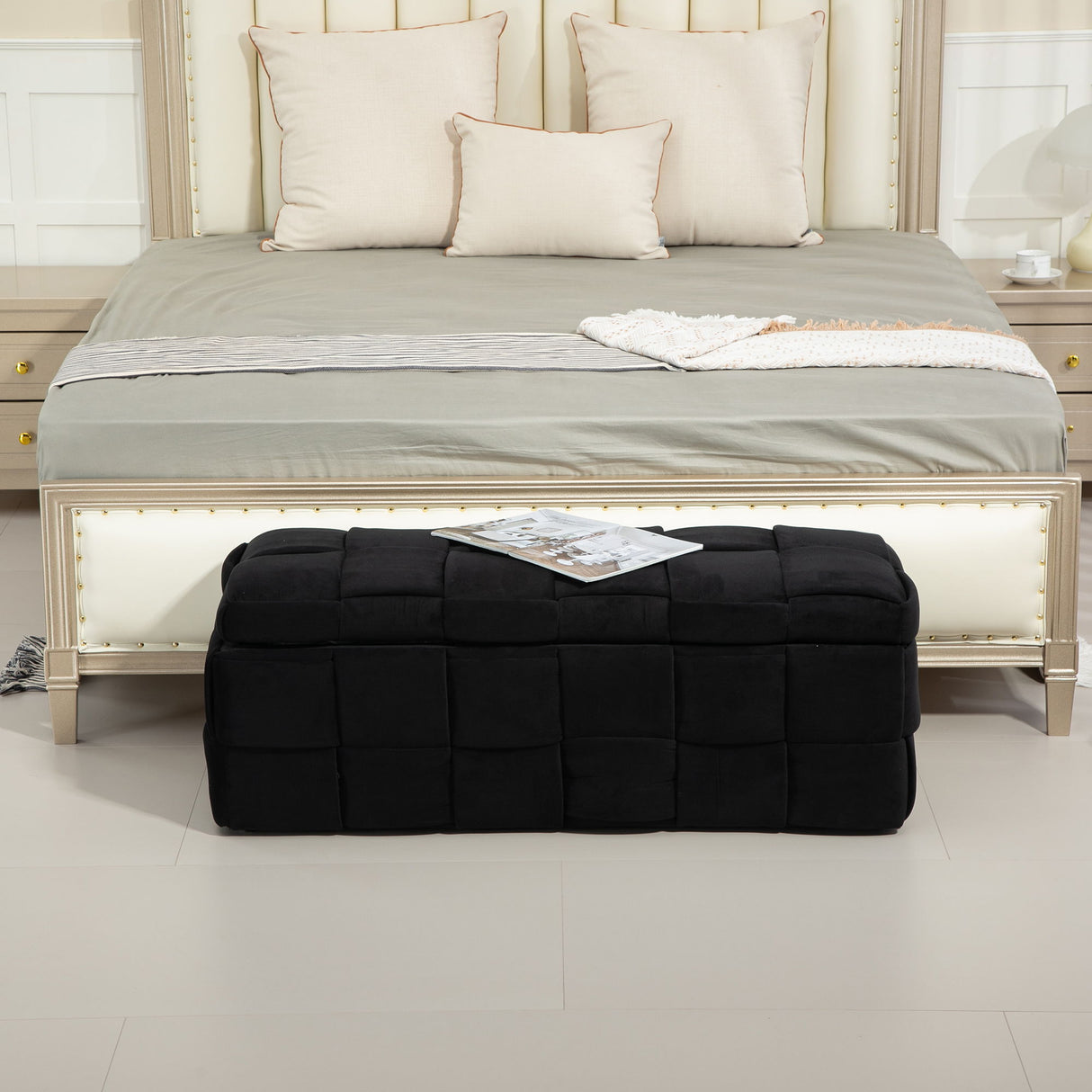 Upholstered Storage Ottoman With Safety Hinge by Couch.com