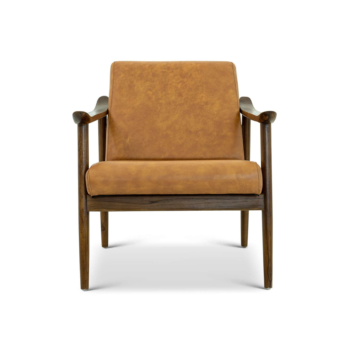 Brandon - Antique Leather Lounge Chair - Brown / Tan by Couch.com