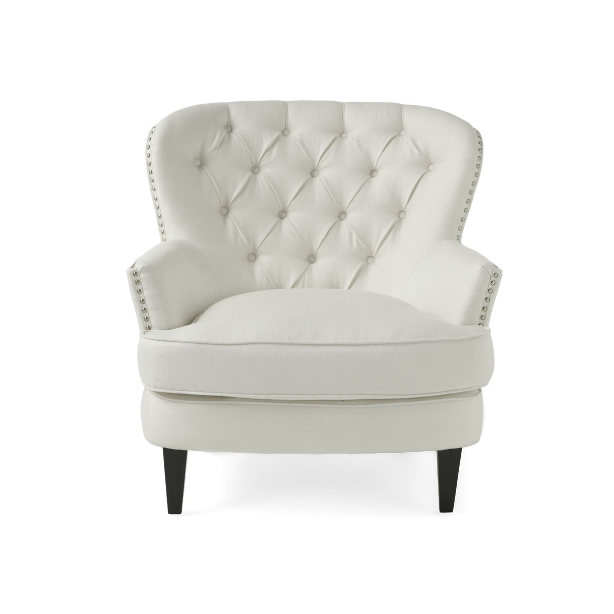 Modern Accent Chair Upholstered Foam Filled Living Room Chairs Comfy Reading Chair Mid Century Modern Chair, Armchair For Living Room Bedroom - Ivory by Couch.com