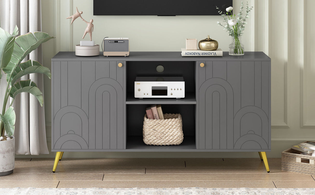 Modern TV Stand With Adjustable Shelf, Handles And Anti-Tip Device by Couch.com