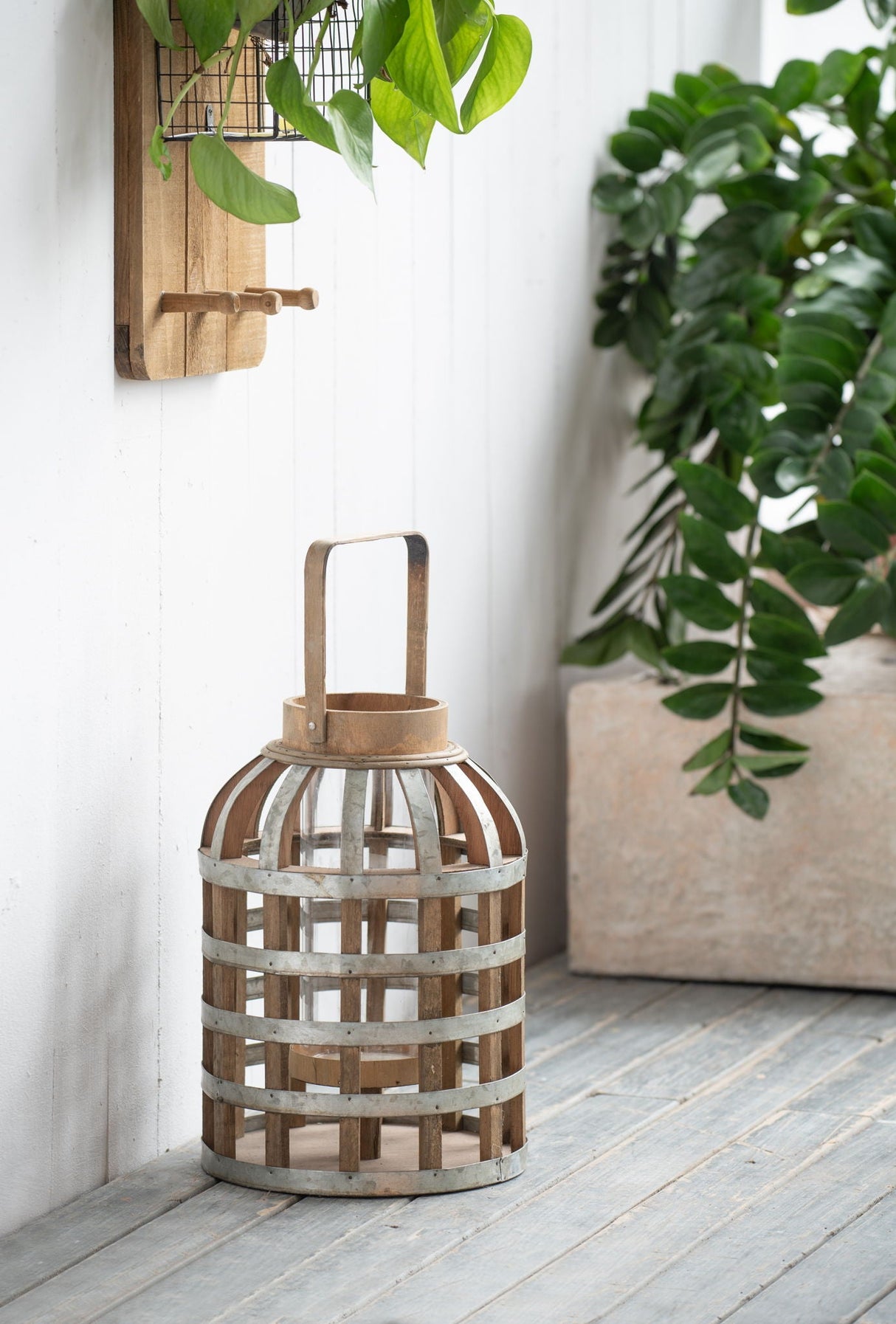 Decorative Lantern With Handle, Wooden Lantern For Indoor Outdoor, Home Garden Wedding by Couch.com