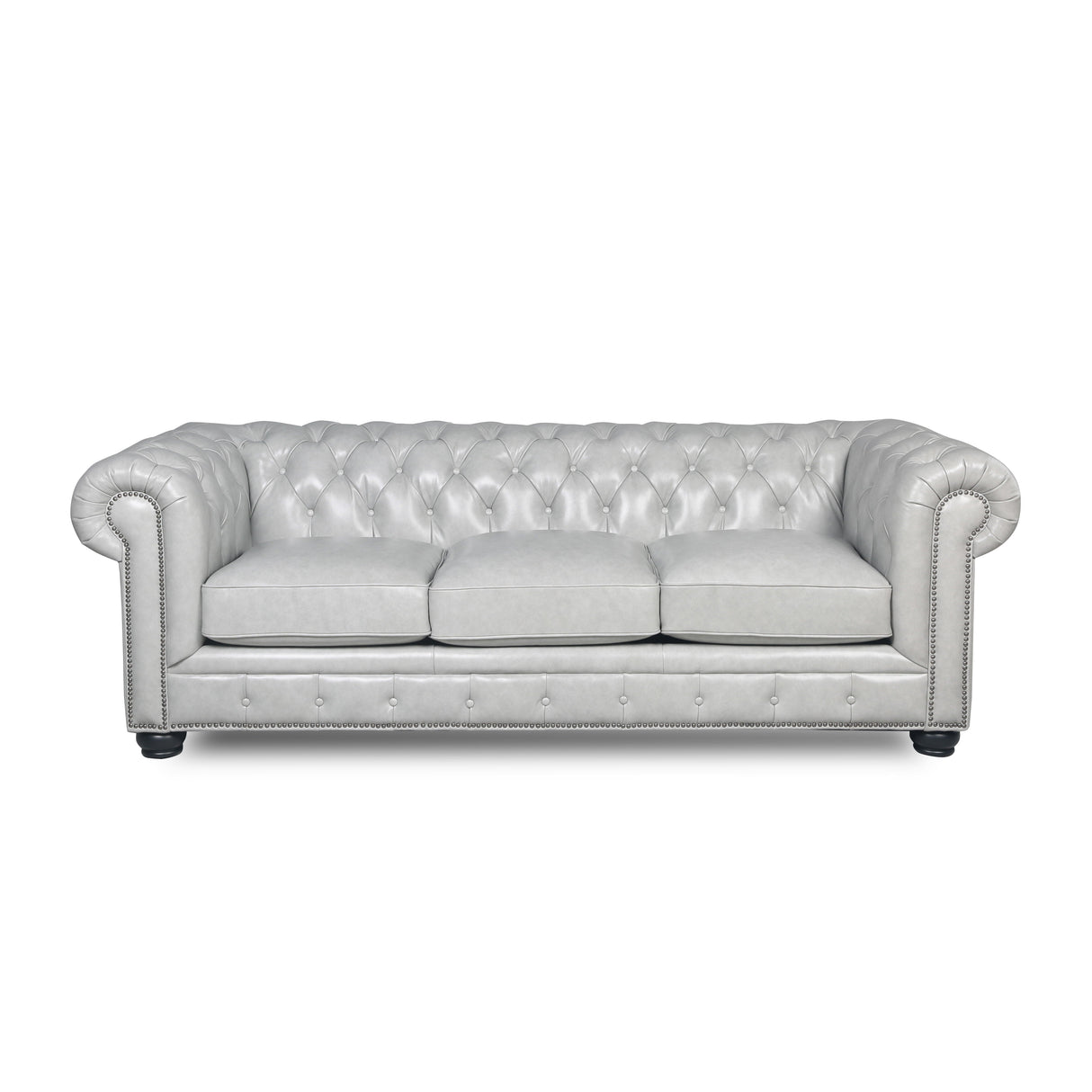 Traditional Tufted Leather Chesterfield Nailhead Sofa by Couch.com