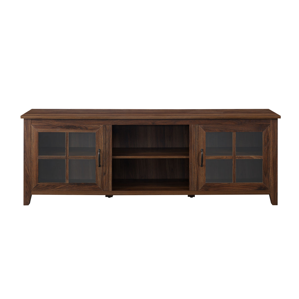 Modern Farmhouse 2 Door Glass Windowpane 70" TV Stand For 80" TVs by Couch.com