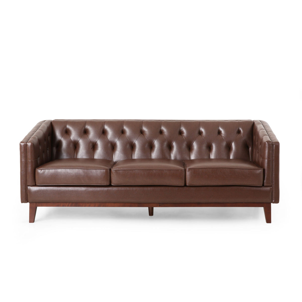 PU Sofa, Tufted Back, Solid Wood Legs, Living Room And Study by Couch.com
