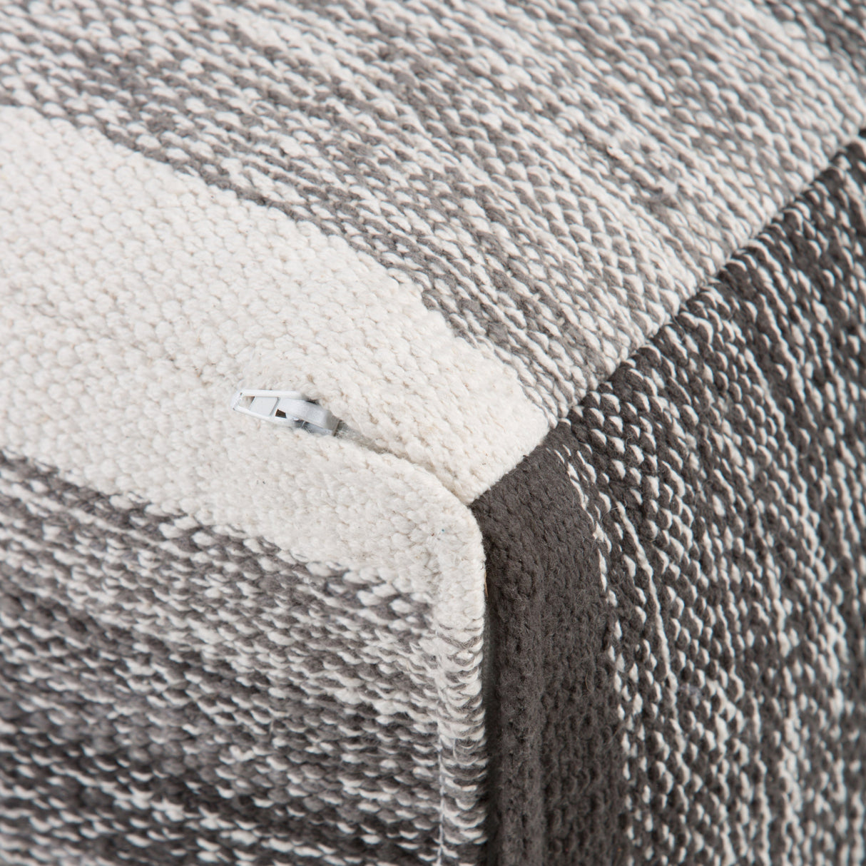 Naya Cube Pouf Patterned Grey Melange