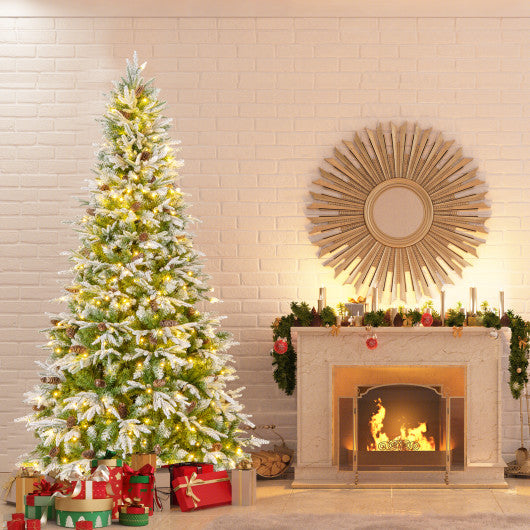 6/7.5/9 FT Pre-Lit Artificial Christmas Tree with 765/1135/1871 Tips and 280/470/690 Warm-White LED Lights-M