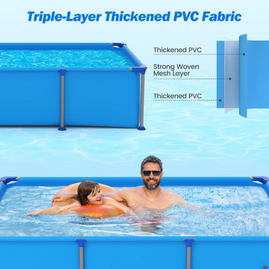 690/978/1158/1617 Gal Outdoor Family Swimming Pool with Metal Frame-6 ft