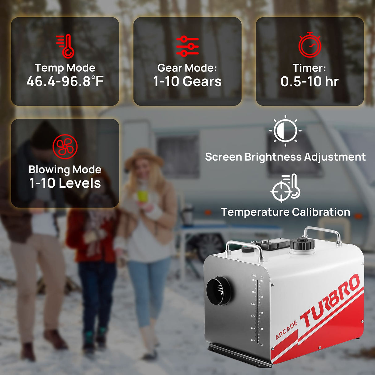 Arcade H8BP Diesel Heater, 8kW Triple Power, All-in-One Compact