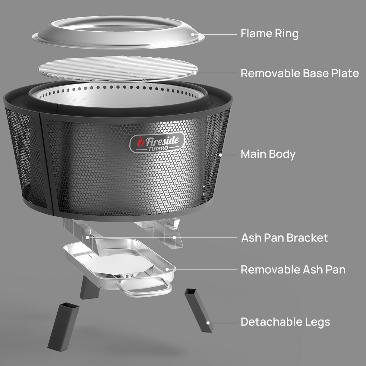 Fireside Pluto R29 Outdoor Fire Pit - Painted Black