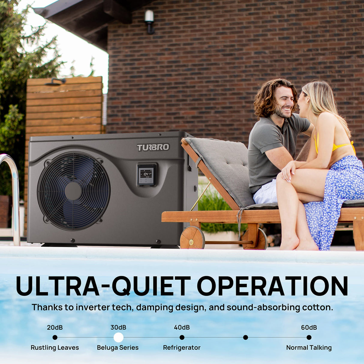 Beluga Inverter Swimming Pool Heat Pump, 33K/50K/58K/75K BTU