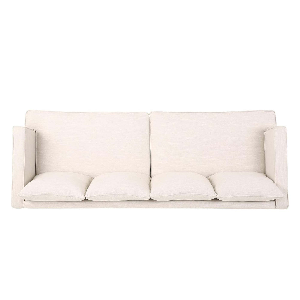 Comfy 3 Seat Sofa With Tufted Back And Arm, Modern For Living Room - Beige by Couch.com