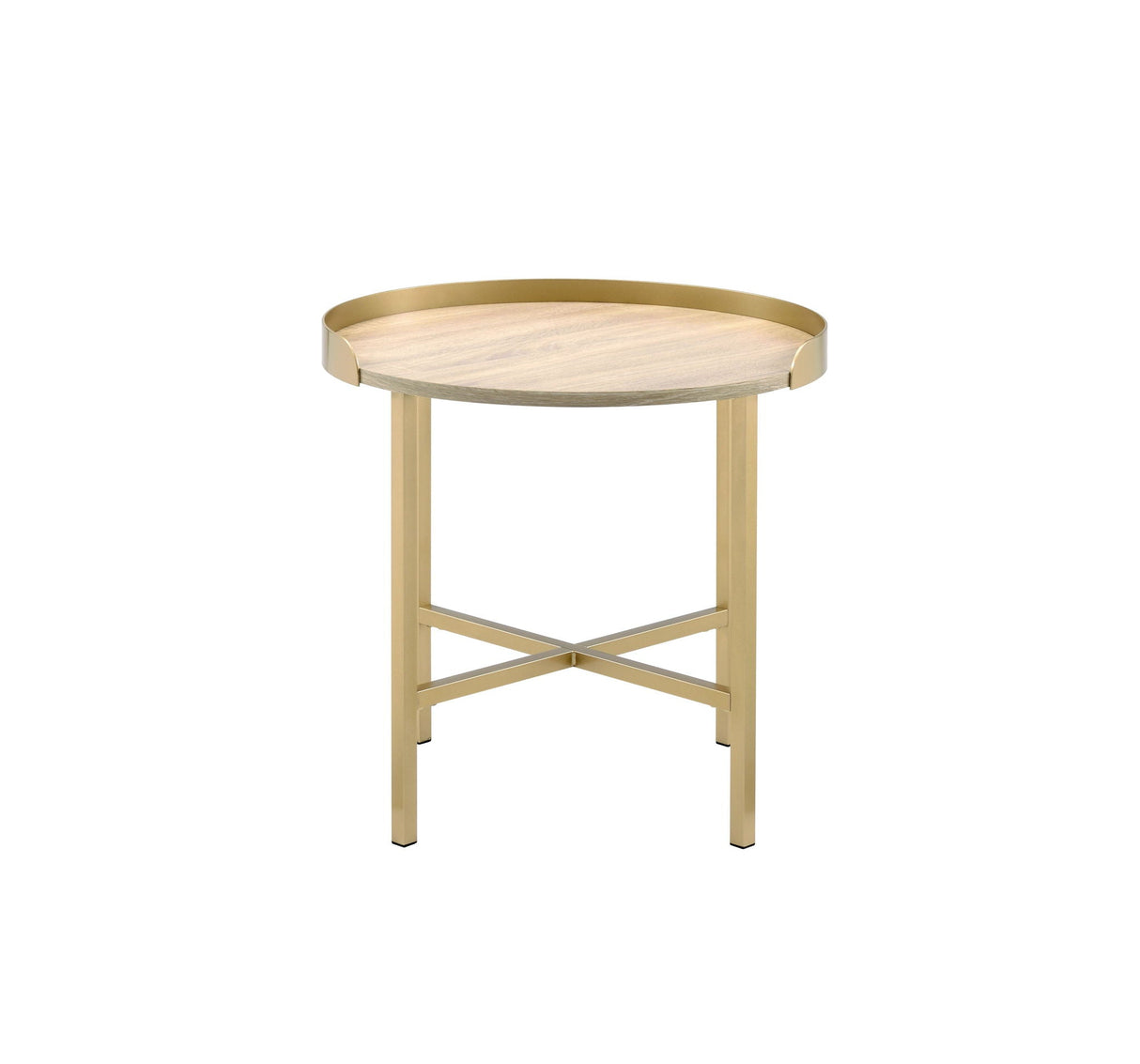 Mithea End Table - Oak / Gold