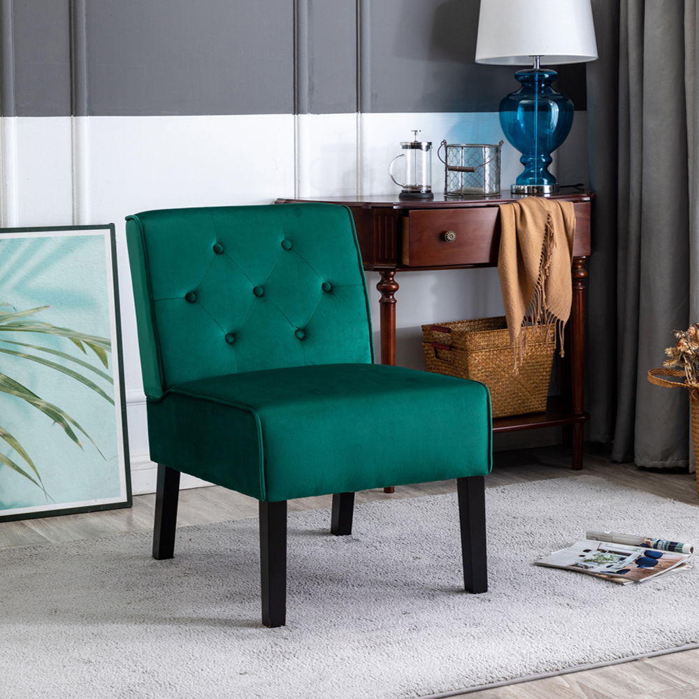 Reese - Living Room Armless Button Tufted Pattern Accent Chair (Set of 2) by Couch.com