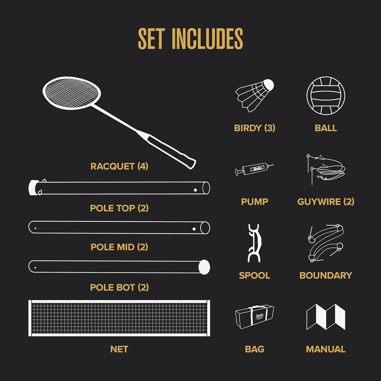 Champions Volleyball & Badminton Set